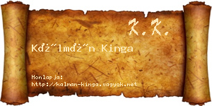 Kálmán Kinga névjegykártya