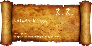 Kálmán Kinga névjegykártya