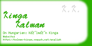kinga kalman business card